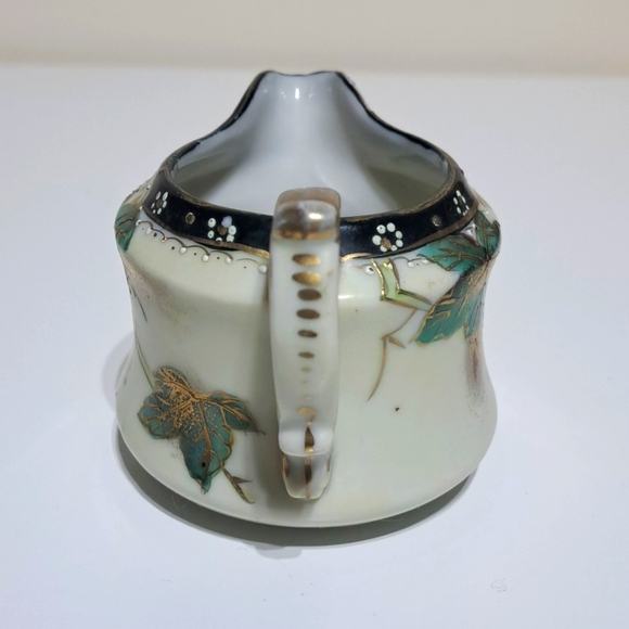 Nippon Hand Painted Creamer - Blue Red Green Leaves - Picture 5 of 6